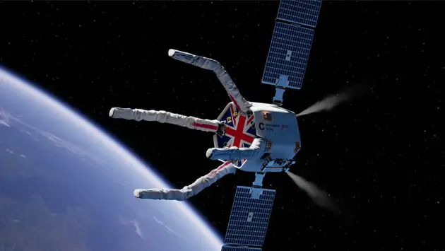 An artistic impression of the CLEAR mission. © ClearSpace